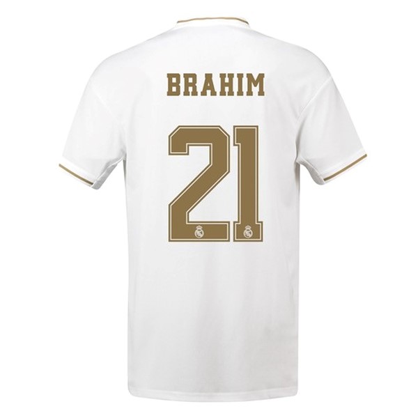 Trikot Real Madrid NO.21 Brahim Heim 2019-20 Weiß Fussballtrikots Günstig